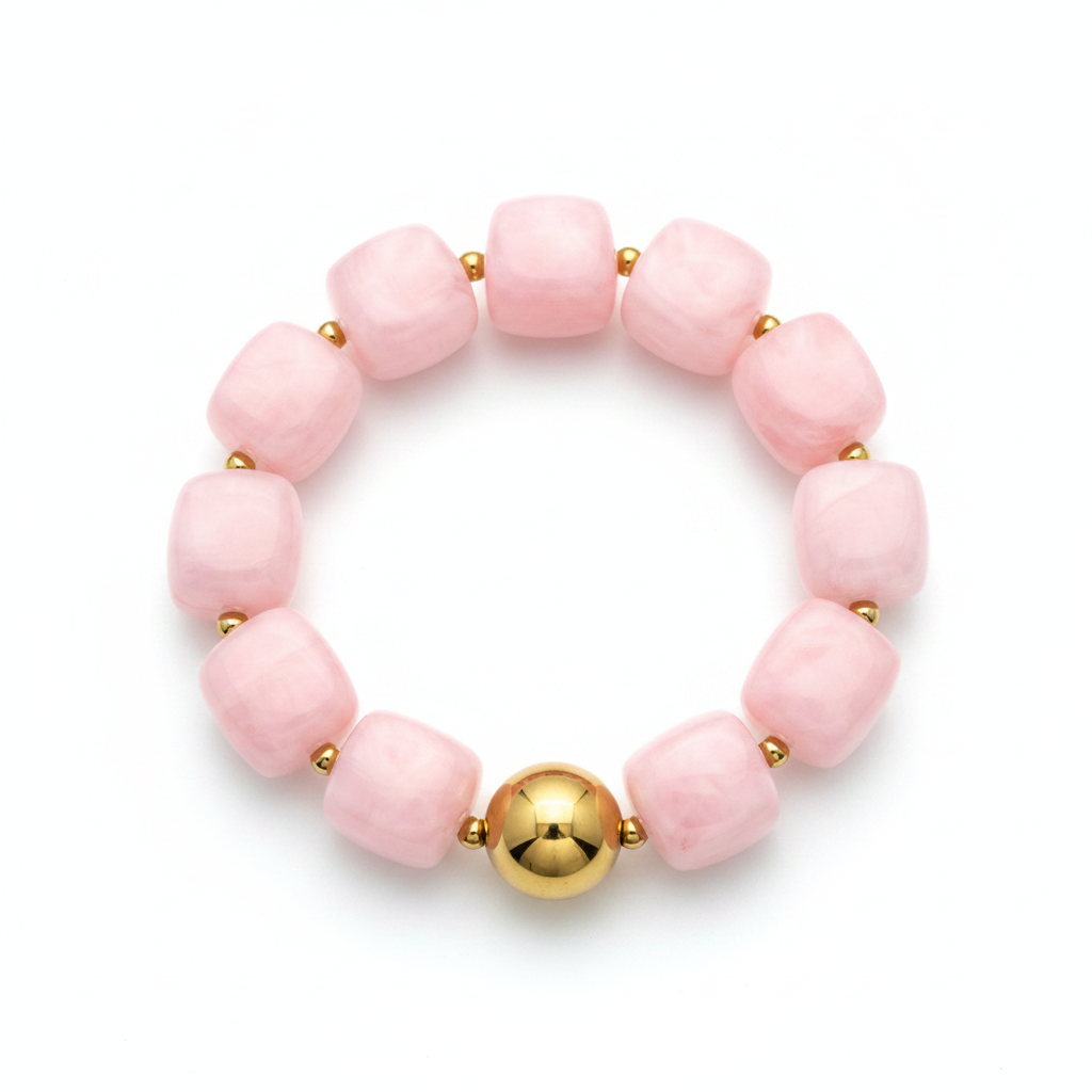 Bracelet perles - rose