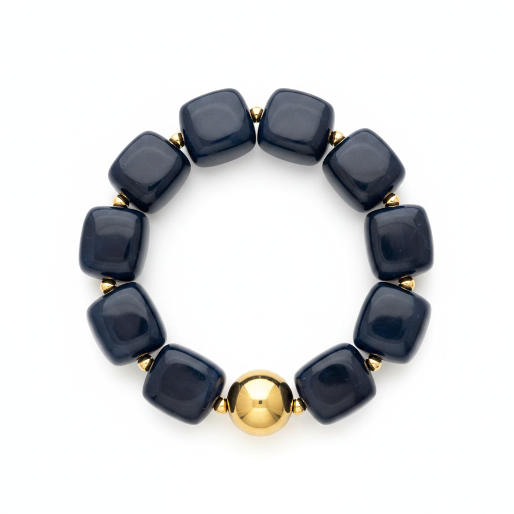 Bracelet perles - bleu