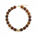 Collier perles - marron