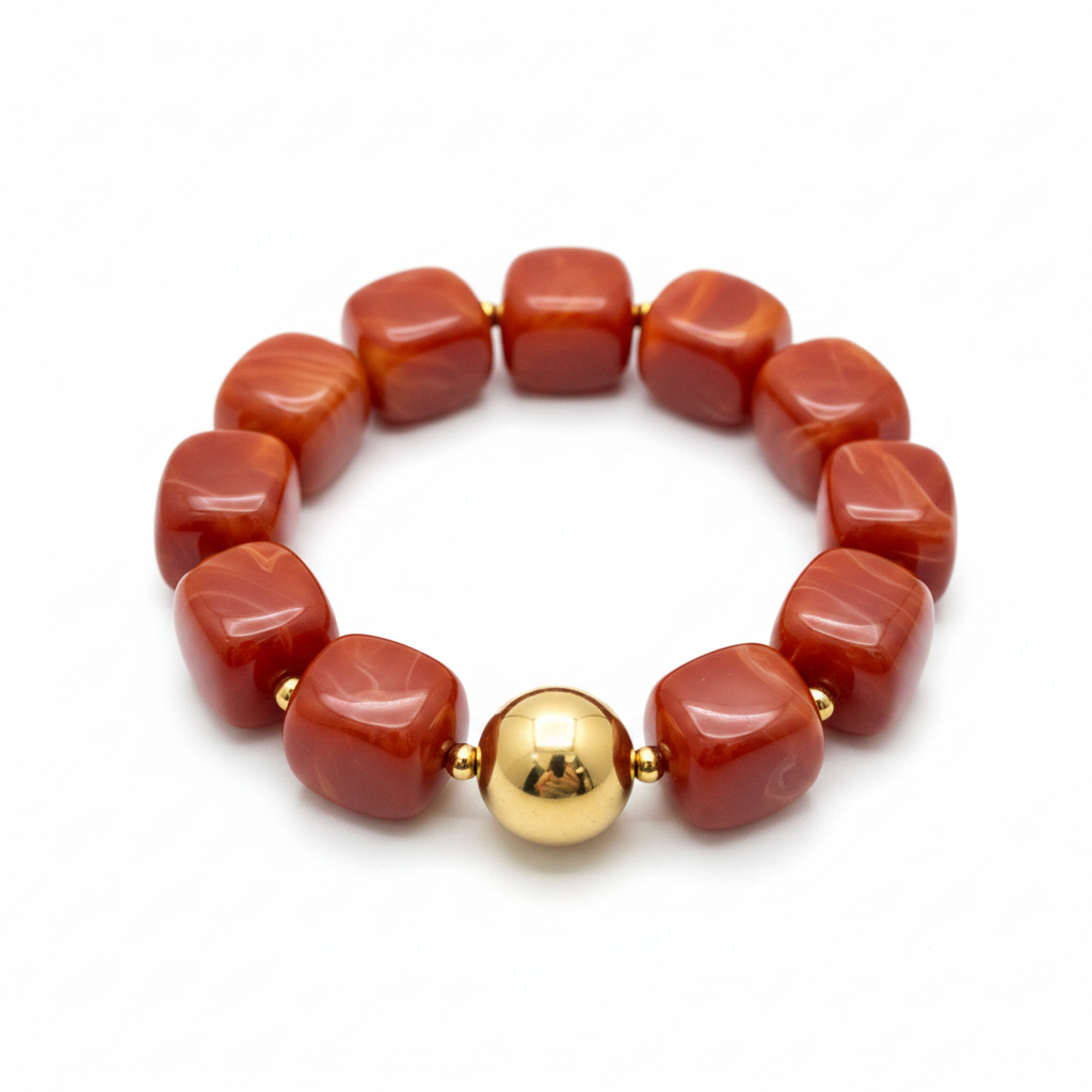 Bracelet perles - orange